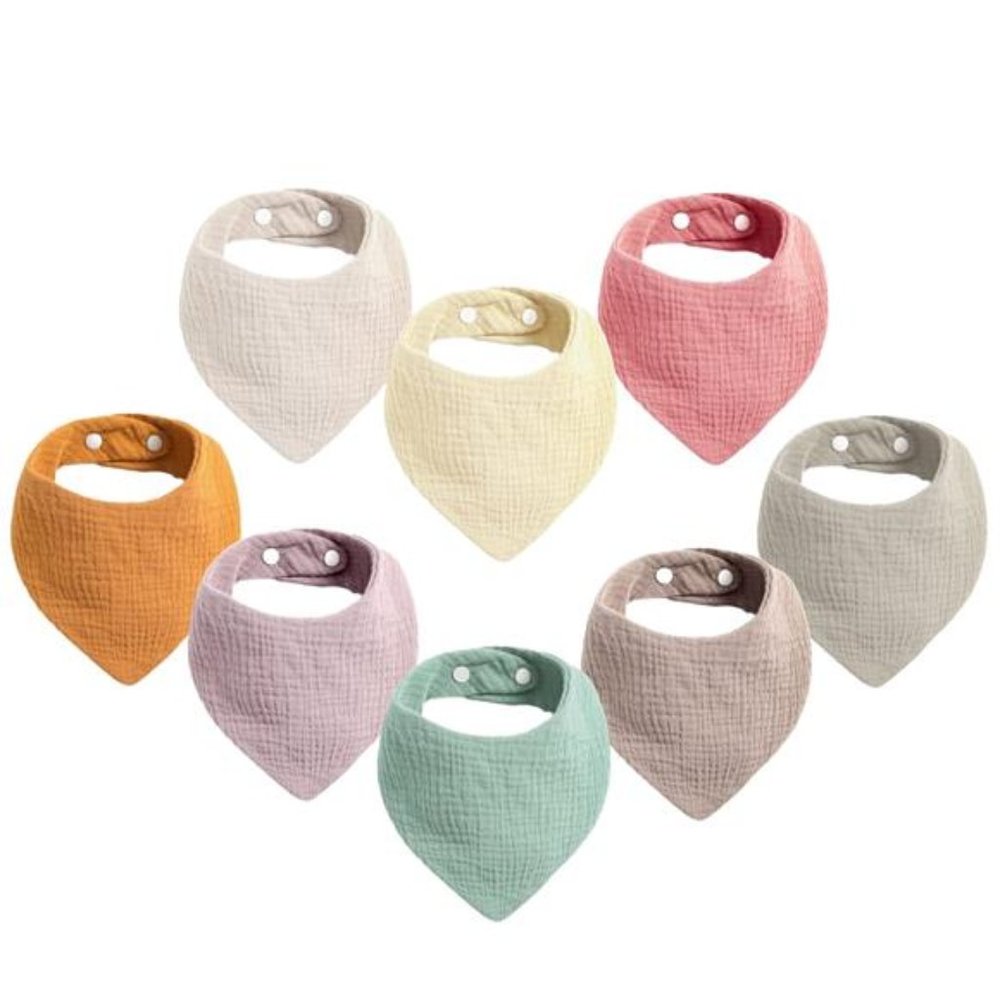 Muslin Baby Bandana Drool Bibs, 100% Cotton Absorbent Bandana Bibs Set for Baby